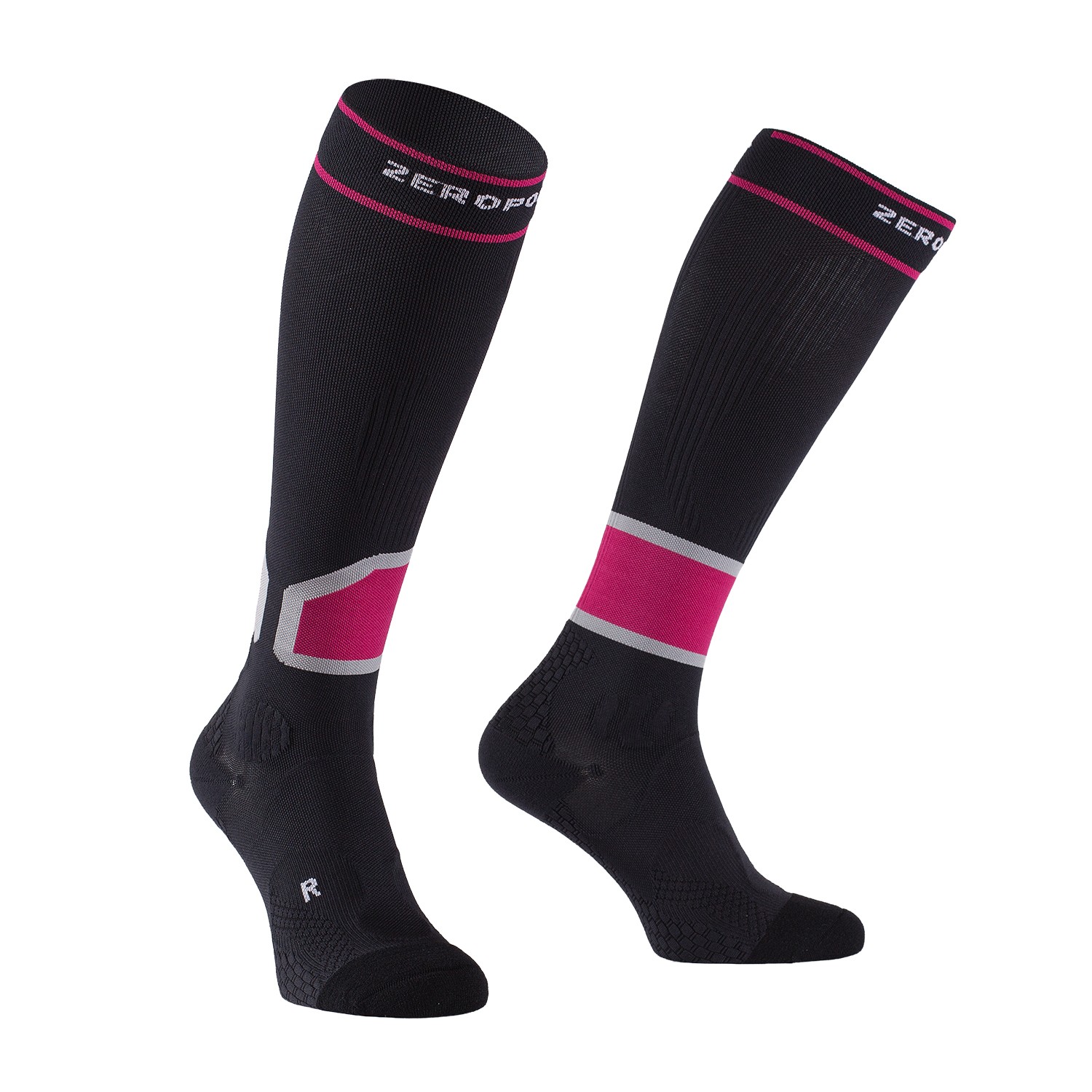 INTENSE 2.0 COMPRESSION SOCK DARK GREY AND PINK - Harris Active Sports ...
